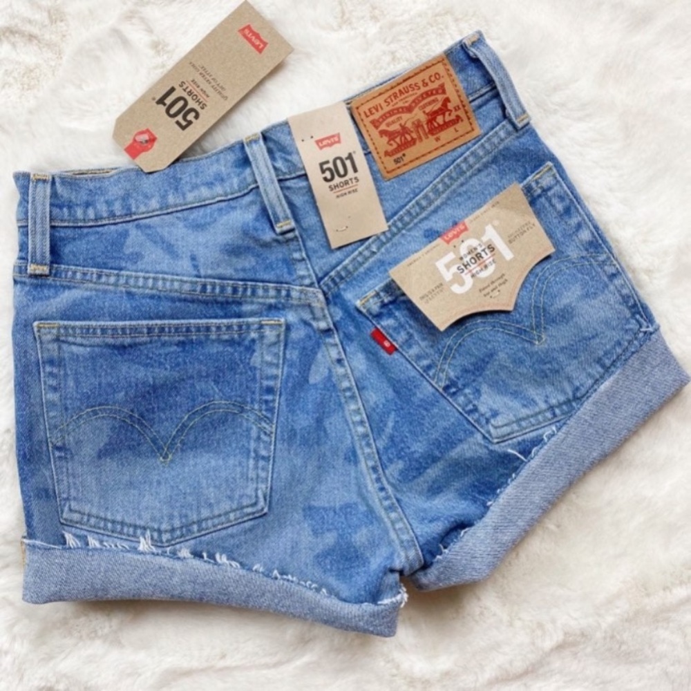 NWT LEVI’S PREMIUM 501 DENIM HIGH WAISTED SHORTS